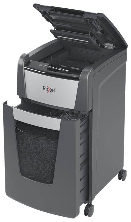 Rexel Optimum AutoFeed+ 225X – Aktenvernichter mit Autofeed 225 Blatt, DIN P-4, Partikelschnitt 4 × 25 mm, 60
