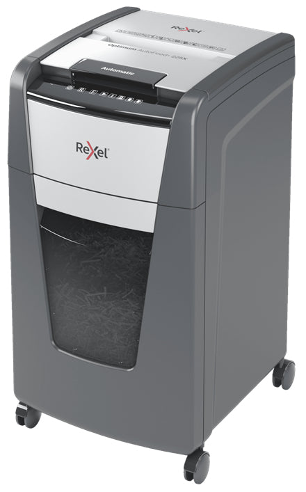 Rexel Optimum AutoFeed+ 225X – Aktenvernichter mit Autofeed 225 Blatt, DIN P-4, Partikelschnitt 4 × 25 mm, 60