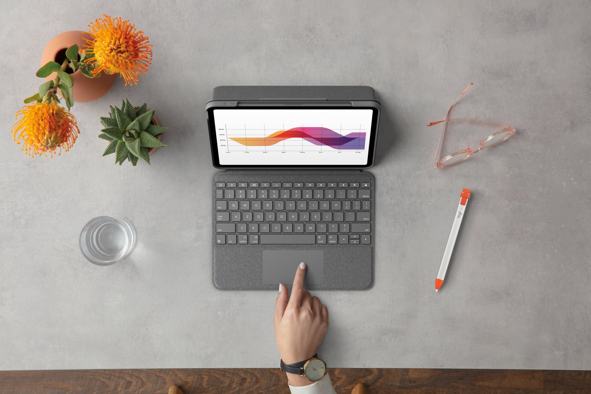 Logitech Folio Touch – Tastatur mit Touchpad – für iPad Air (4. Gen)