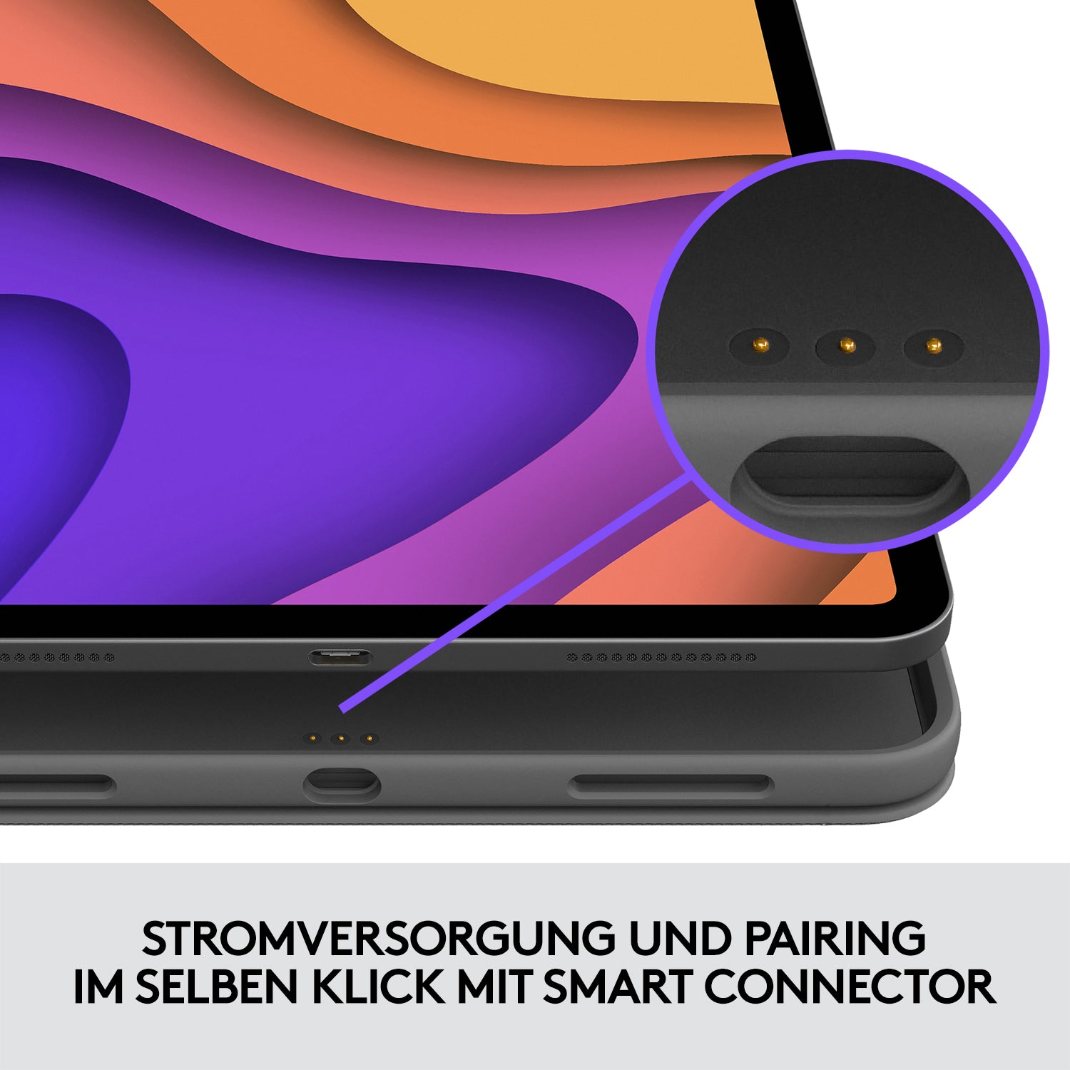 Logitech Folio Touch – Tastatur, CH-Layout (DE-CH), mit Touchpad, Grau – für iPad Air (4. Generation)