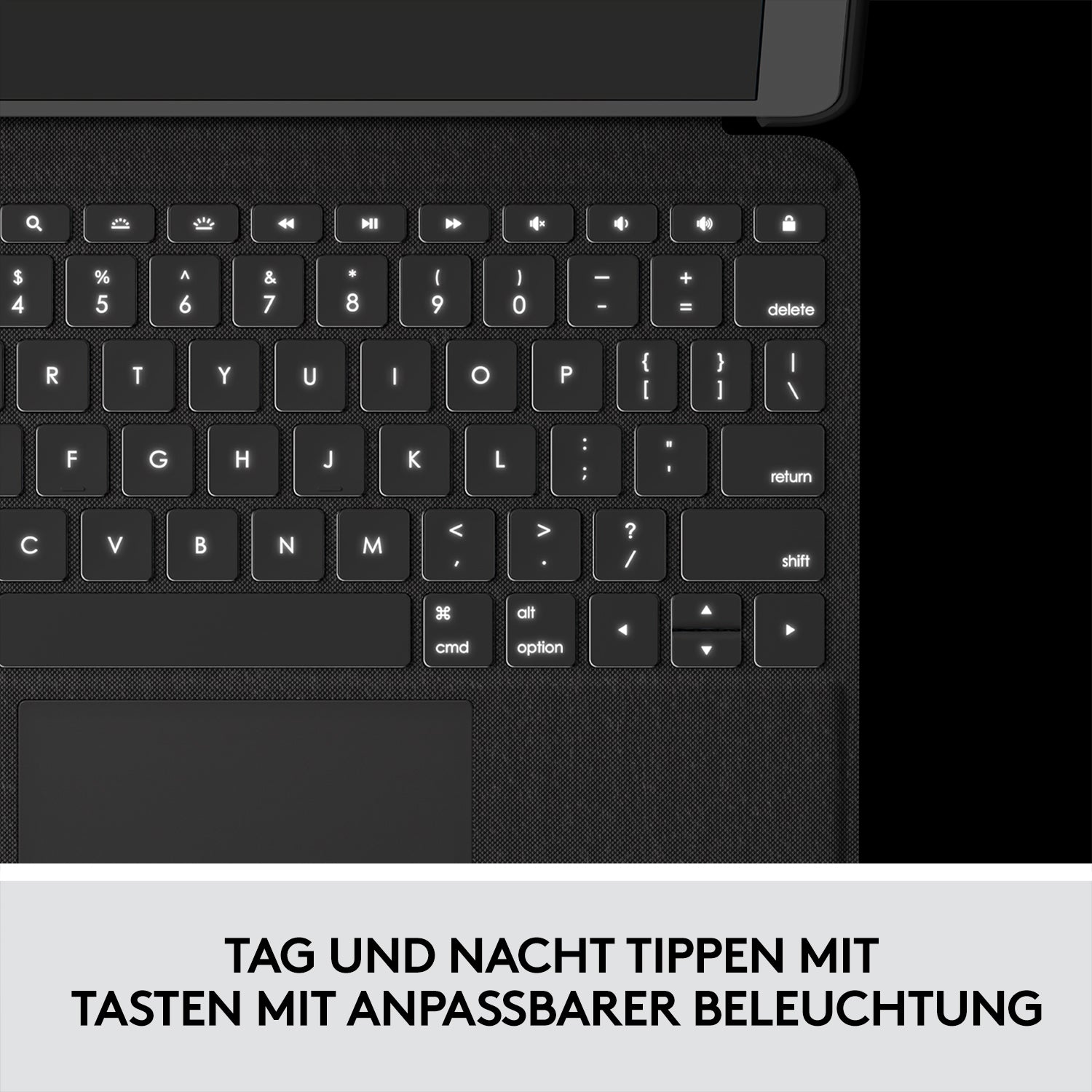 Logitech Folio Touch – Tastatur, CH-Layout (DE-CH), mit Touchpad, Grau – für iPad Air (4. Generation)