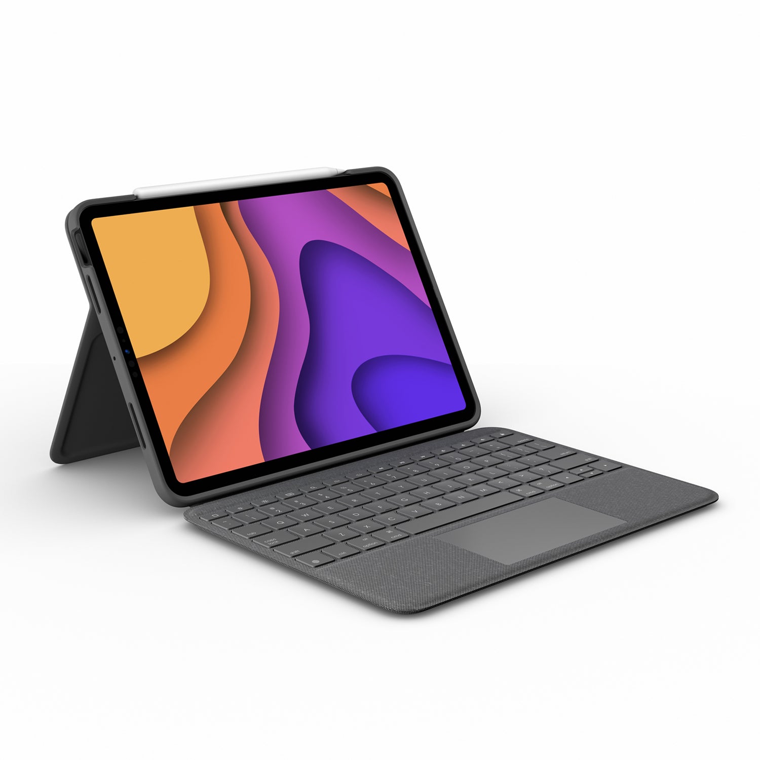 Logitech Folio Touch – Tastatur, CH-Layout (DE-CH), mit Touchpad, Grau – für iPad Air (4. Generation)
