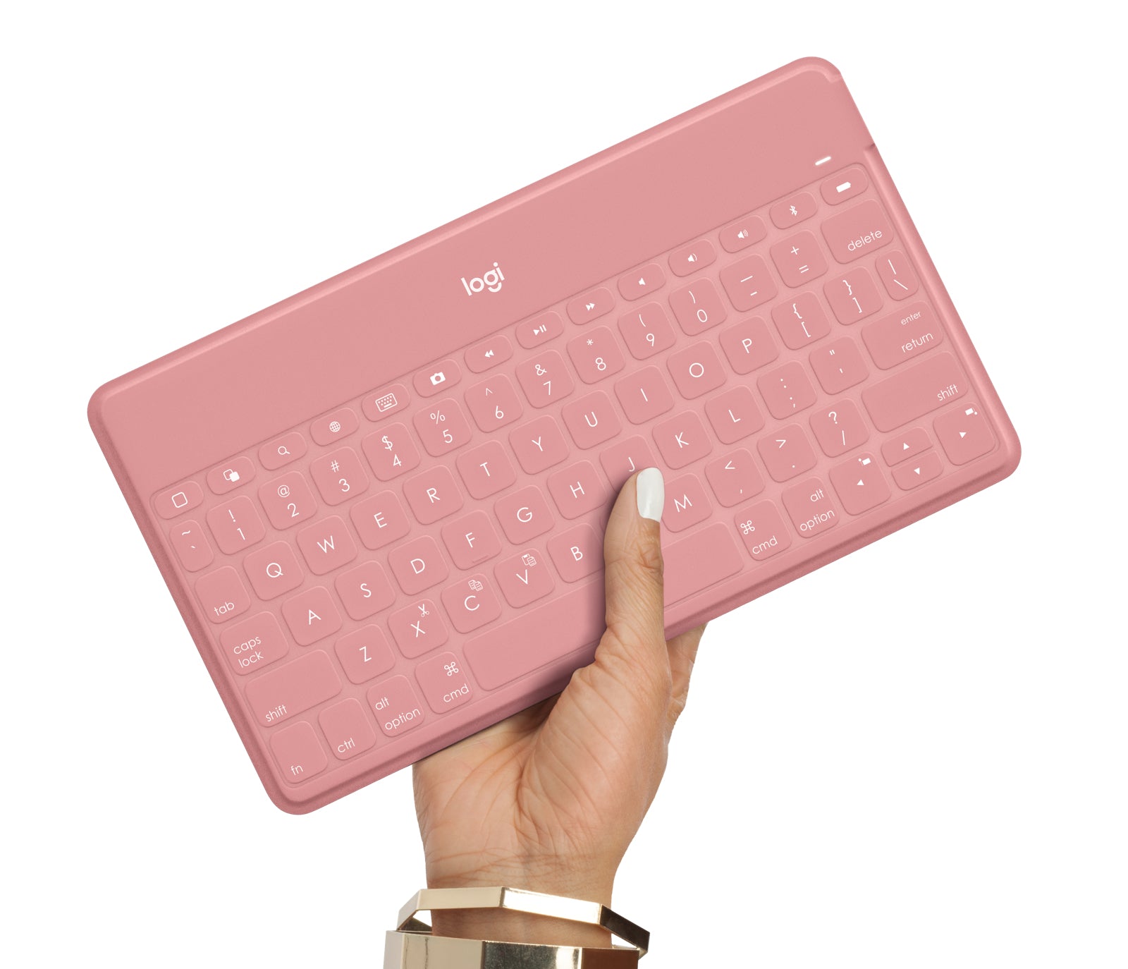 Logitech Keys-to-Go – Tastatur – Deutsch – Bluetooth, Mini, Pink – für iPad, iPhone & Apple TV