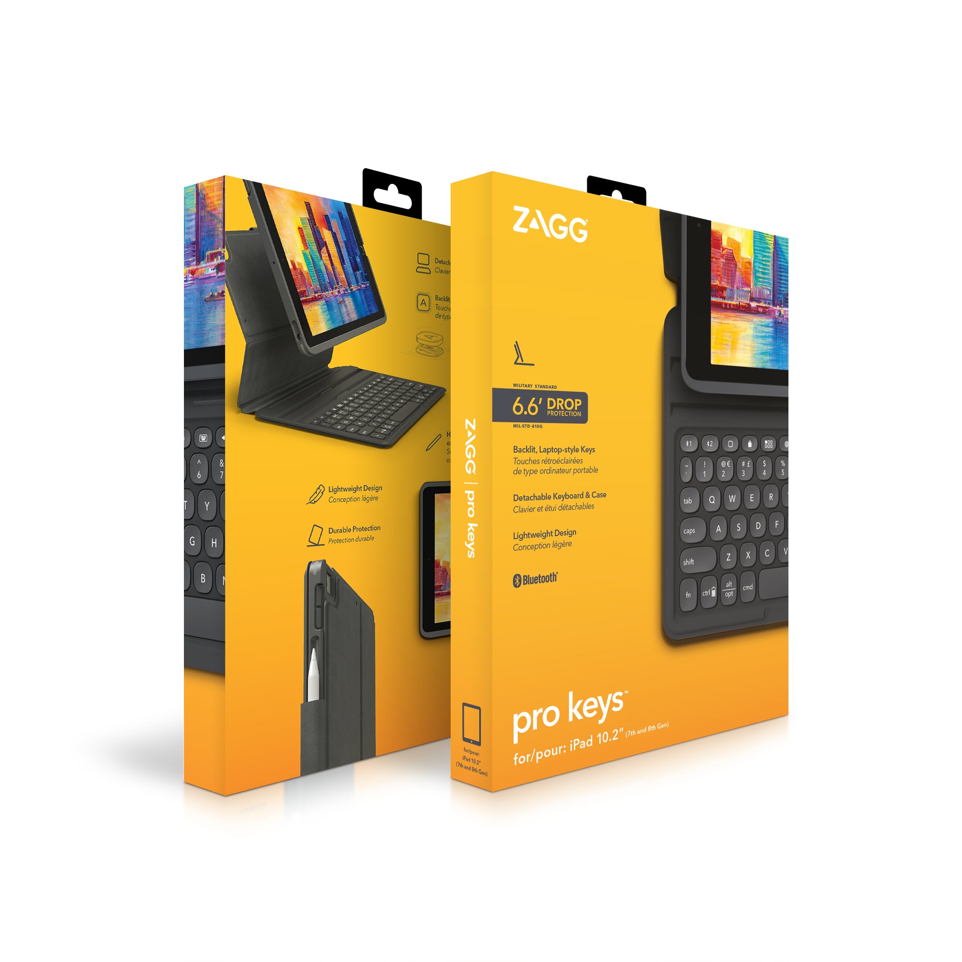 ZAGG Pro Keys – Tastatur, UK-Layout (EN), Schwarz/Grau – für iPad 10,2"