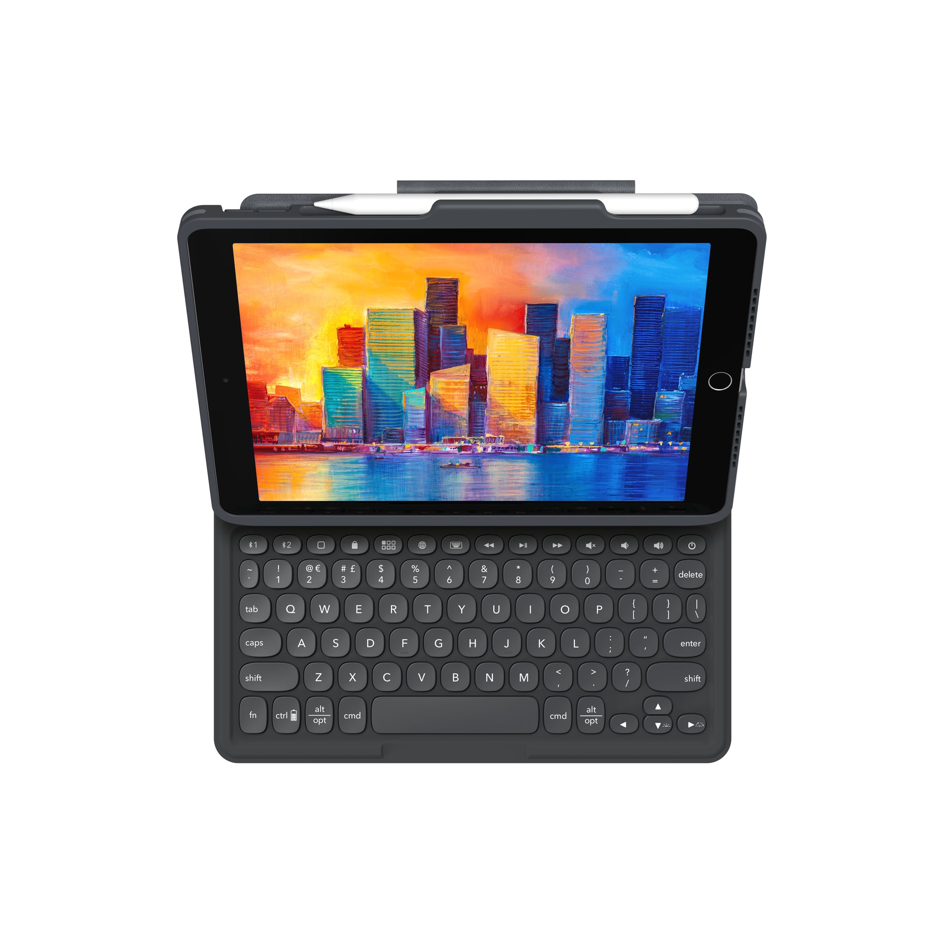ZAGG Pro Keys – Tastatur, UK-Layout (EN), Schwarz/Grau – für iPad 10,2"