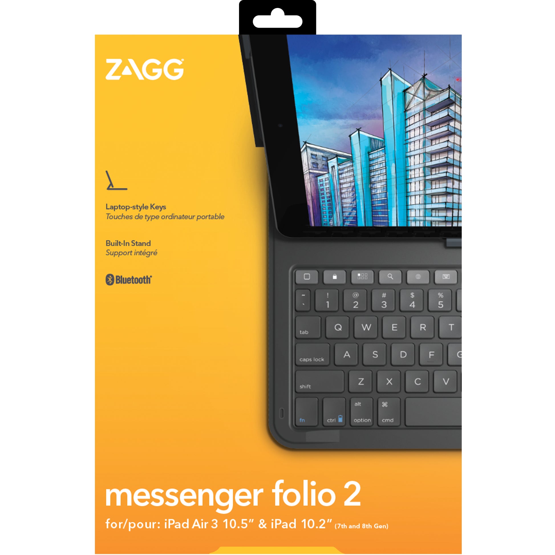 ZAGG Messenger Folio 2 – Tastatur, Dunkelgrau – für iPad 10,2" & 10,5"