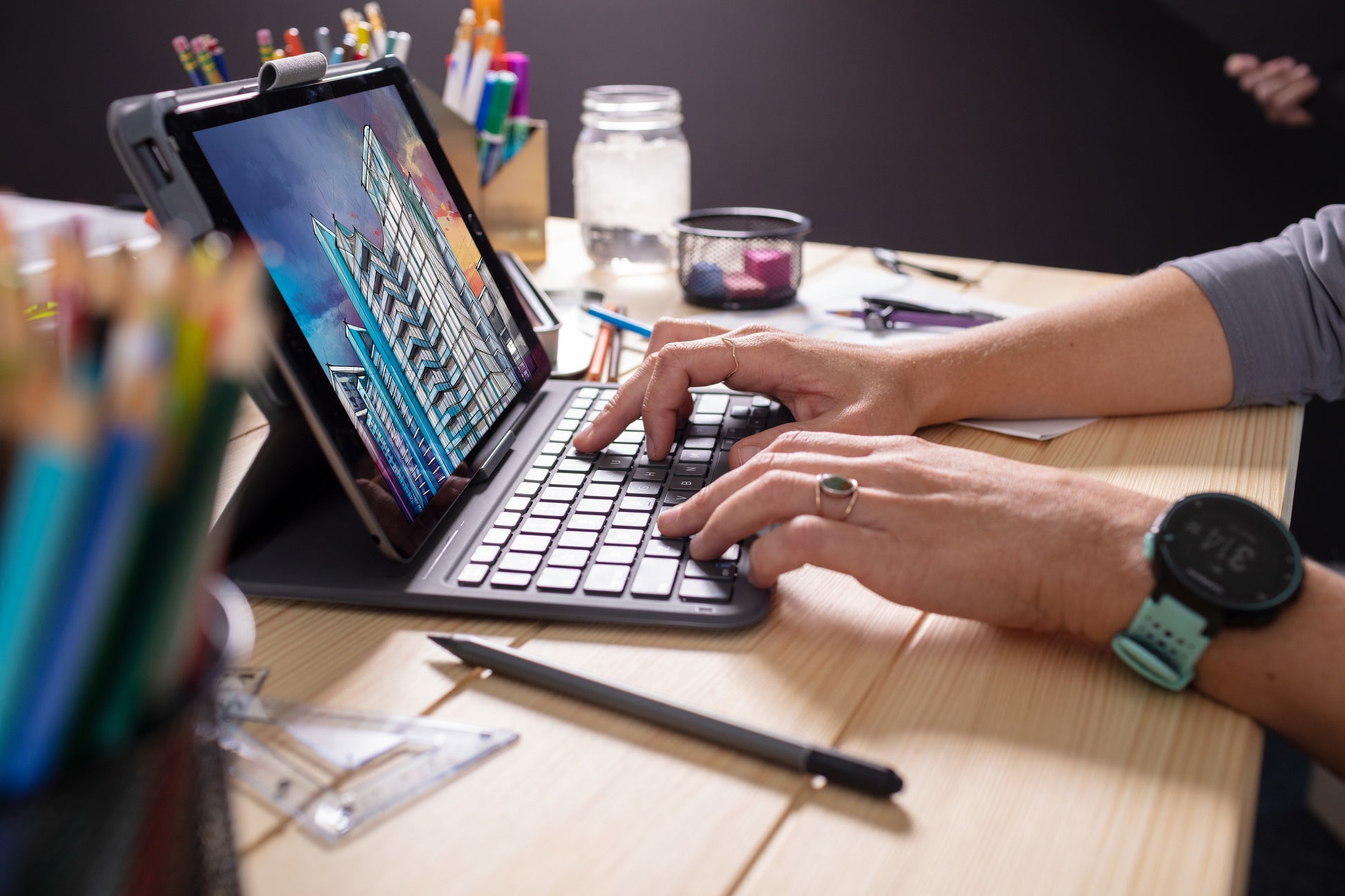 ZAGG Messenger Folio 2 – Tastatur, Dunkelgrau – für iPad 10,2" & 10,5"
