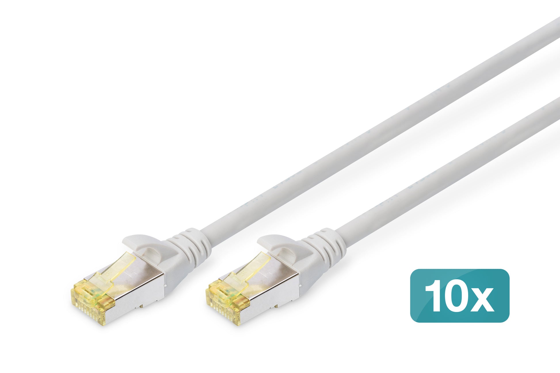 Digitus CAT 6A Patchkabel – 2 m, Grau, geschirmt – 10 Stk.
