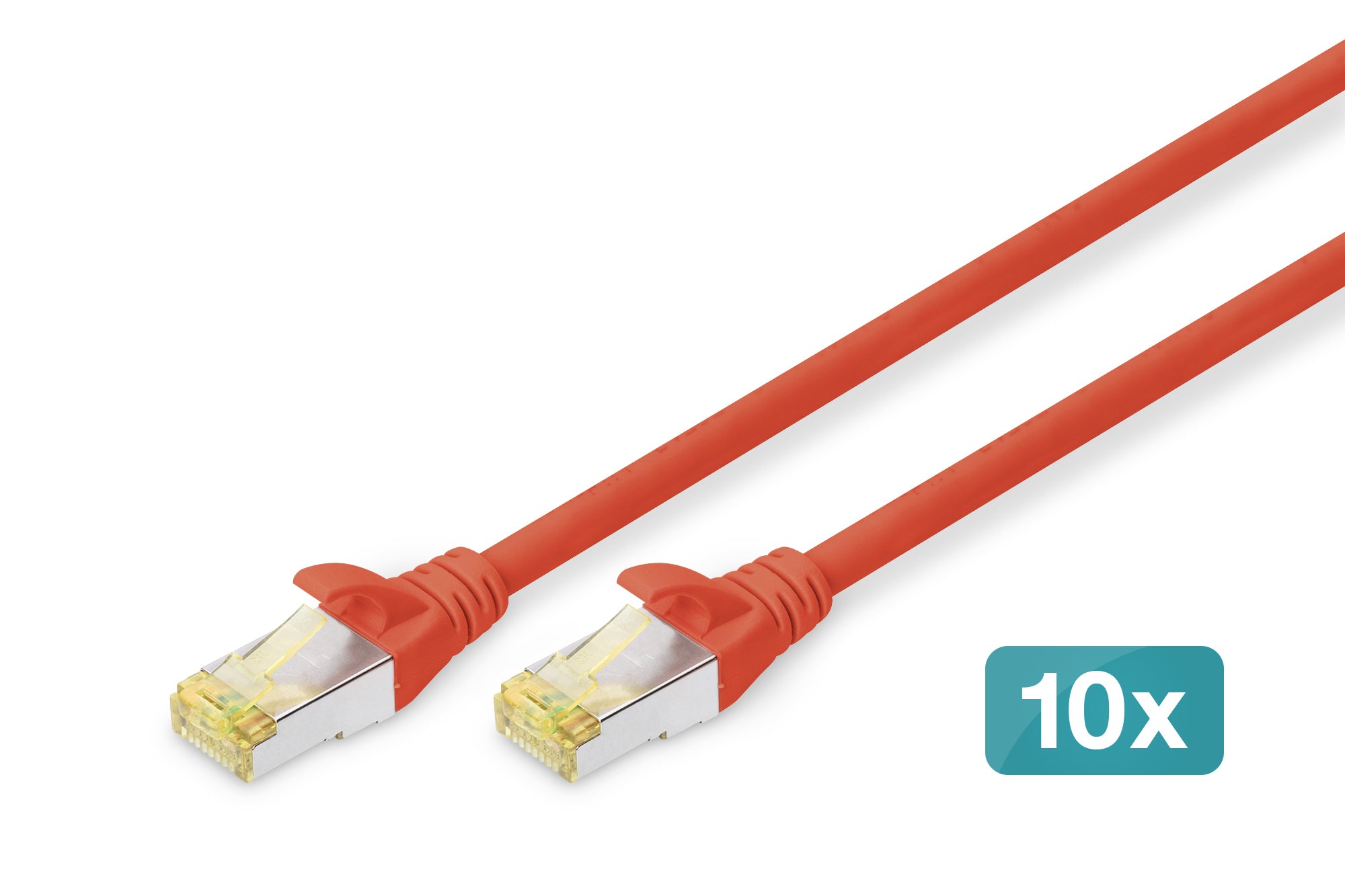 Digitus CAT 6A Patchkabel – 3 m, Rot, Geschirmt – 10 Stk.