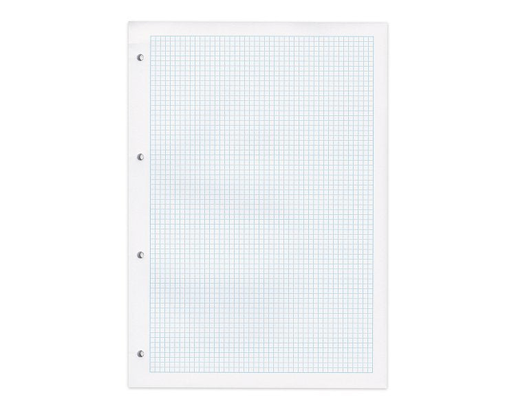 Elco Ringbuchblock A4, kariert (4 mm), Leimbindung, 80 Blatt, 4-fach gelocht, 100 g/m² – weiss, für ELCO Notes