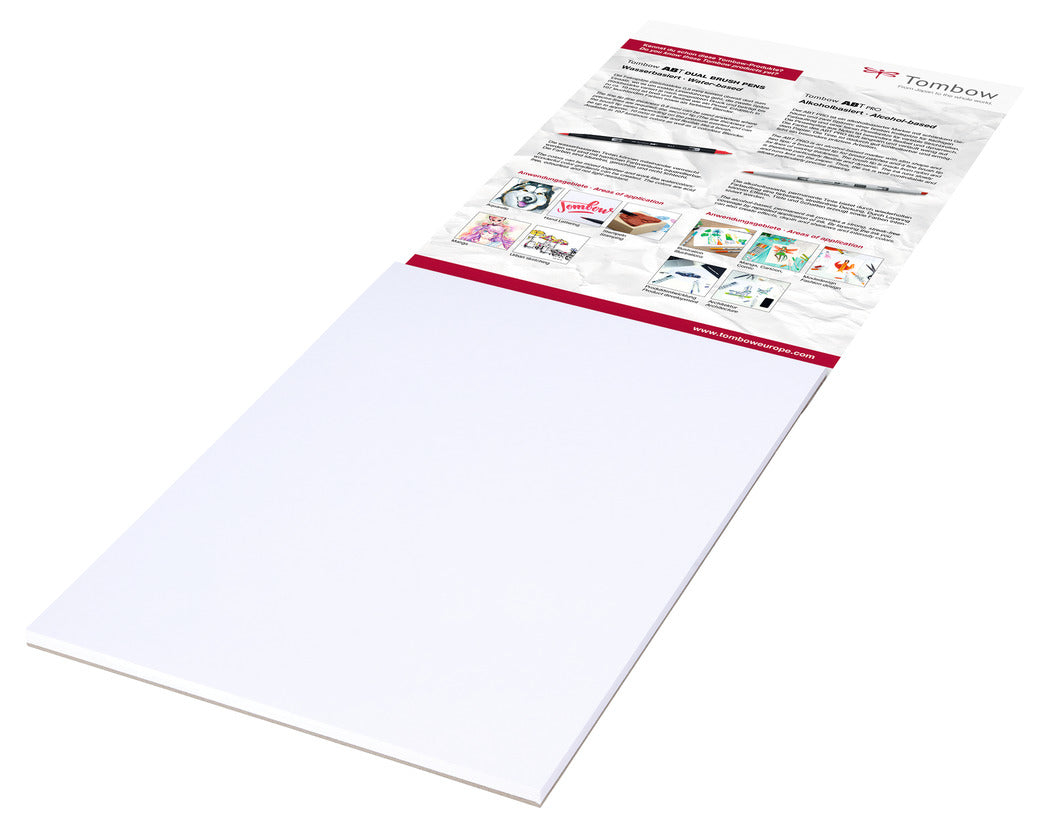 Tombow Zeichenblock – A5, 250 g/m², weiss, 25 Blatt, für Mixed Media