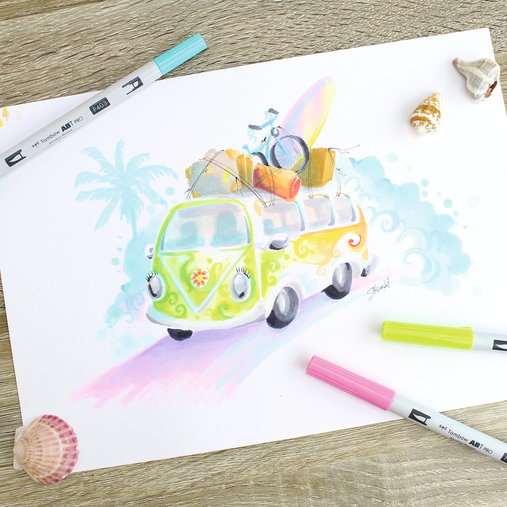 Tombow Zeichenblock – A5, 250 g/m², weiss, 25 Blatt, für Mixed Media