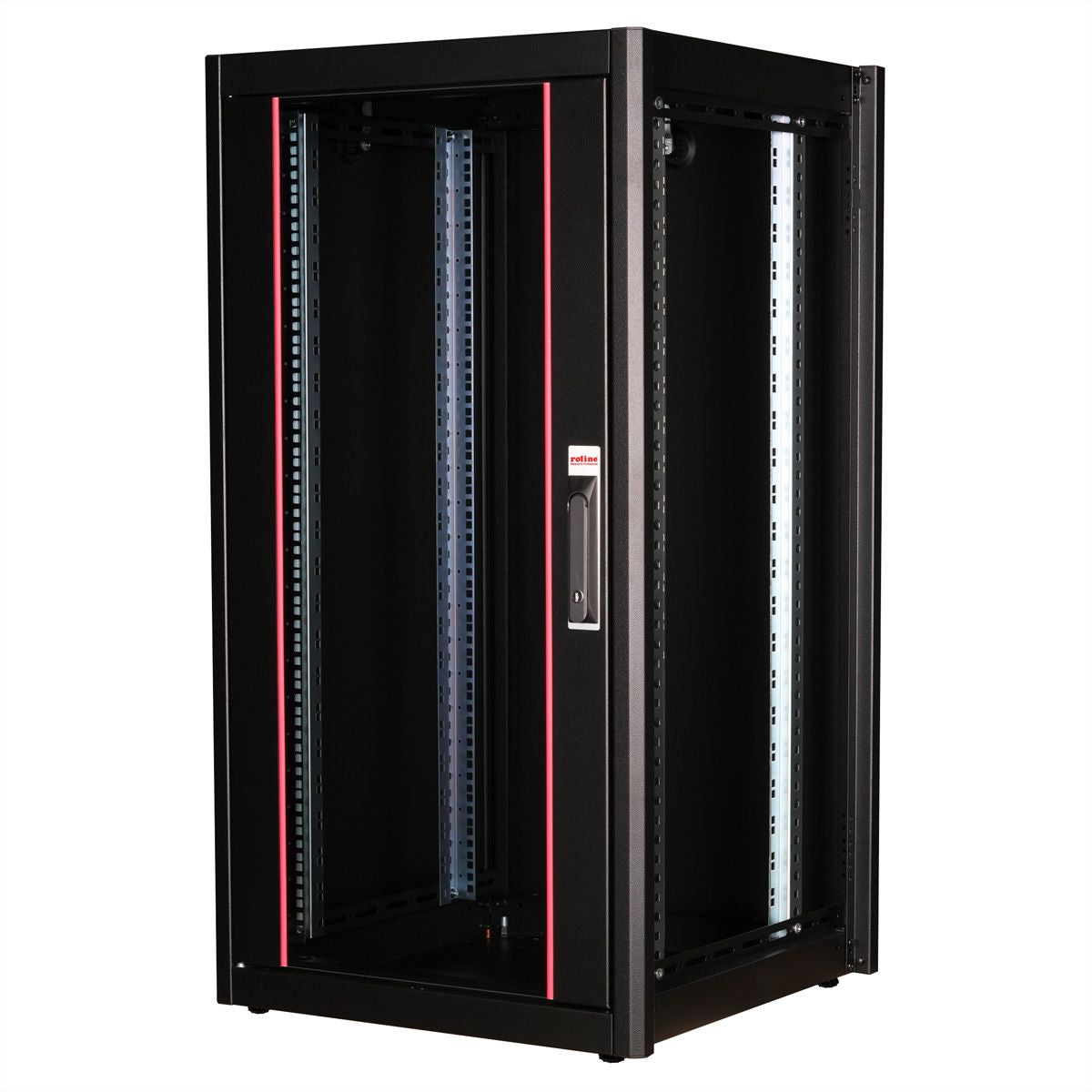 ROLINE Basic – 19" Netzwerkschrank 22U, IP20, abschliessbar, 600 × 600 × 1125 mm, schwarz, Stahl