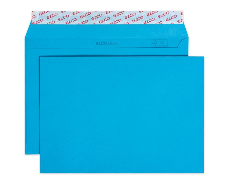 ELCO Couvert C5 (229 × 162 mm), ohne Fenster, haftklebend (Optifix), intensivblau, 100 g/m² – 25 Stk.