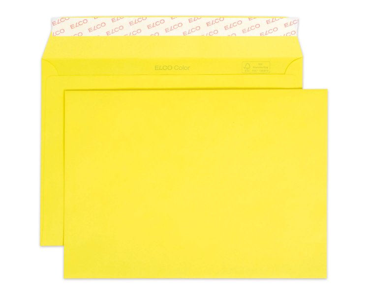 Elco Couvert C5, ohne Fenster, selbstklebend, gelb, 100 g/m² – 25 Stk.