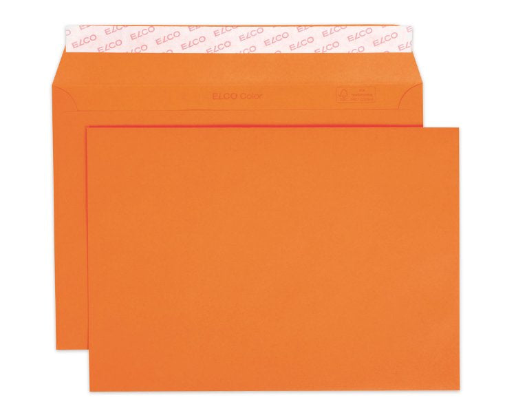 Elco Couvert C5, ohne Fenster, selbstklebend, orange, 100 g/m² – 25 Stk.