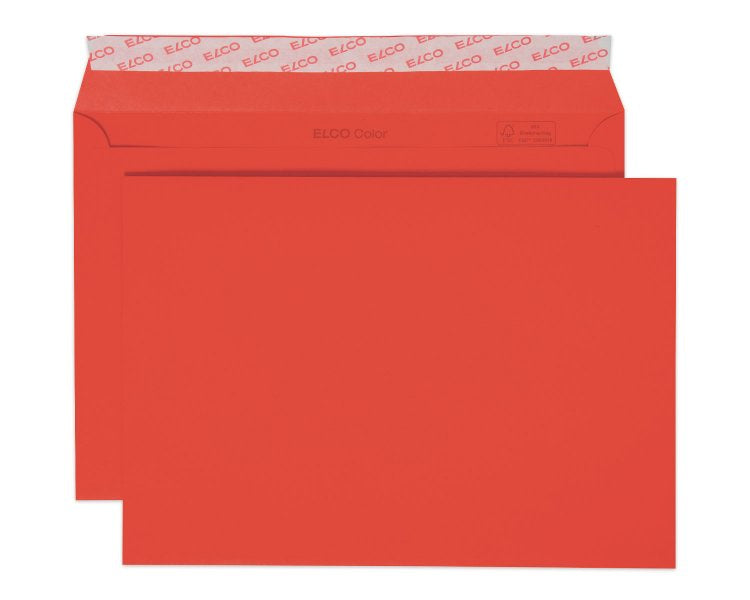 Elco Couvert C5 (229 × 162 mm), ohne Fenster, haftklebend (Optifix), intensivrot, 100 g/m² – 25 Stk.