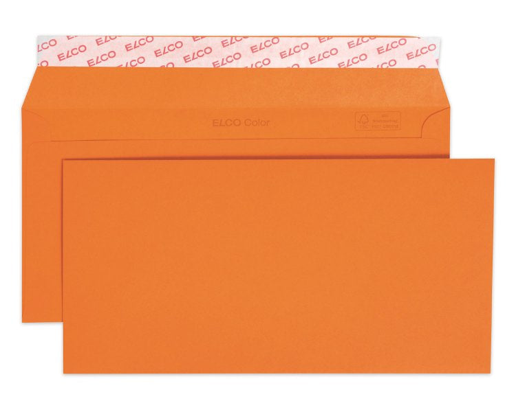 Elco Couvert C5/6, ohne Fenster, selbstklebend, orange, 100 g/m² – 25 Stk.