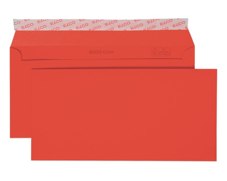 Elco Couvert C5/6, ohne Fenster, selbstklebend, rot, 100 g/m² – 25 Stk.