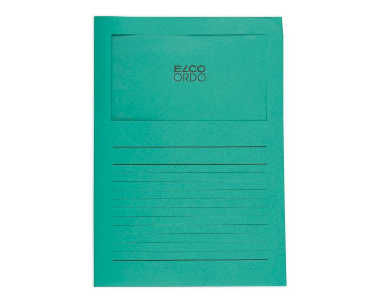 Elco Sichthüllen A4, smaragdgrün, Papier, Sichtfenster, 100er-Pack