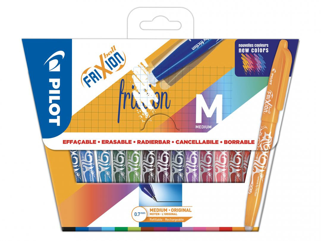 Pilot FriXion Ball – Tintenroller, 0,7 mm, sortiert, radierbar, mit Kappe, Kunststoff – 15 Stk.