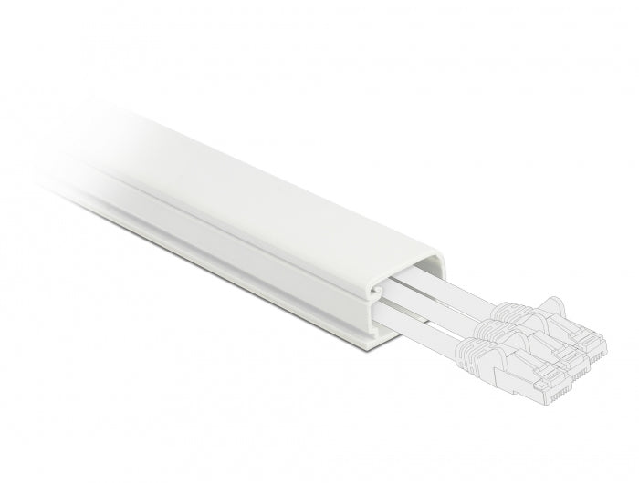 DeLOCK Wandkanal – 26 × 13 mm – 1 m – PVC – Weiss, selbstklebend, 1 Stk.