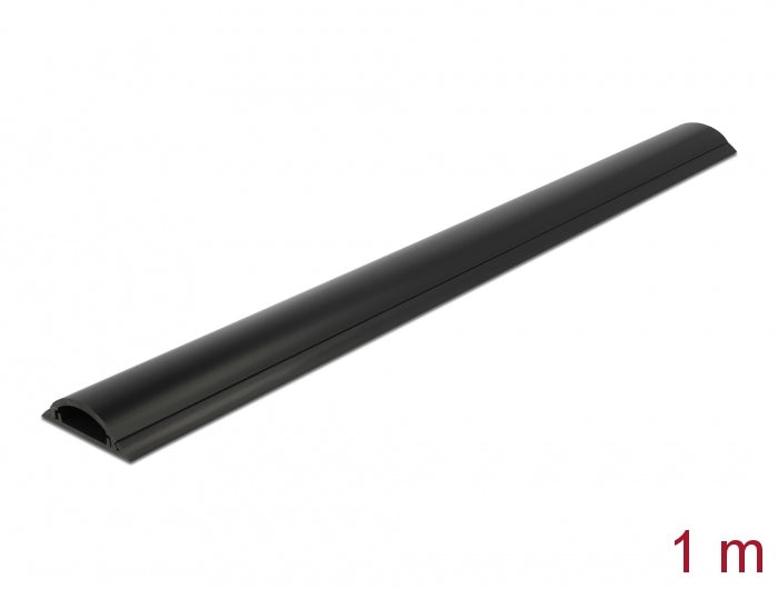 DeLOCK Wandkanal – 50 × 12 mm – 1 m – PVC – Schwarz, selbstklebend, 1 Stk.