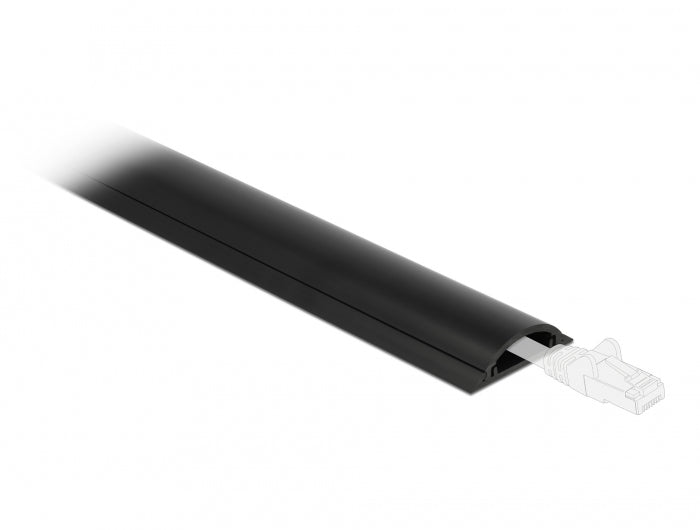 DeLOCK Wandkanal – 50 × 12 mm – 1 m – PVC – Schwarz, selbstklebend, 1 Stk.