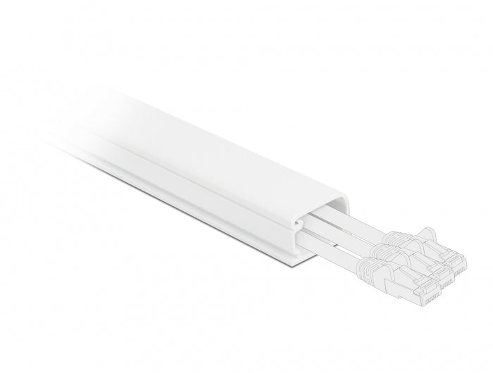 DeLOCK Wandkanal – 35 × 20 mm – 1 m – PVC – Weiss, selbstklebend, 1 Stk.
