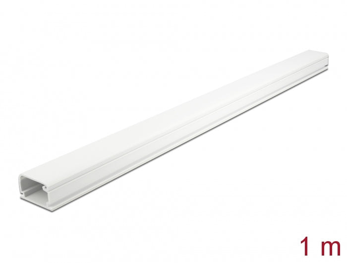 DeLOCK Wandkanal – 35 × 20 mm – 1 m – PVC – Weiss, selbstklebend, 1 Stk.