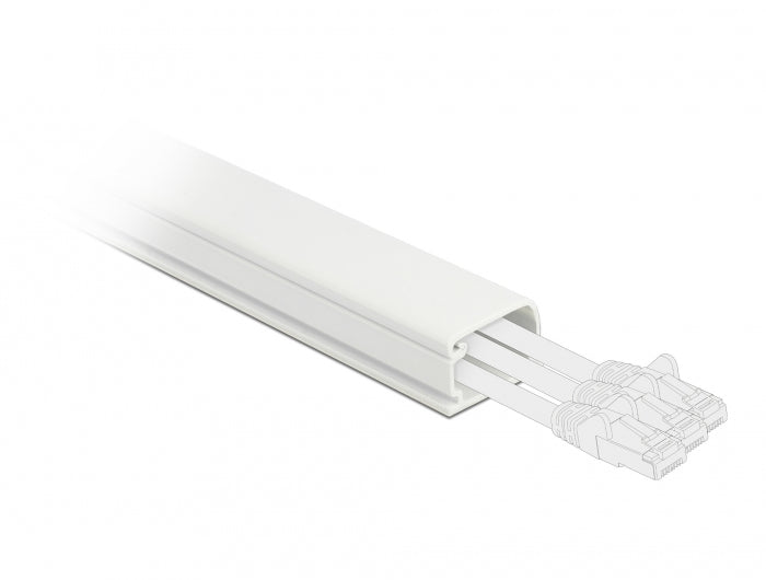 DeLOCK Wandkanal – 22×15 mm – 1 m – PVC – Weiss, selbstklebend, 1 Stk.
