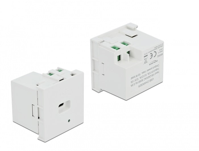 DeLOCK Easy 45 USB-Ladegerät 18 W – USB-C×1, PD – Klemmanschluss – Weiss