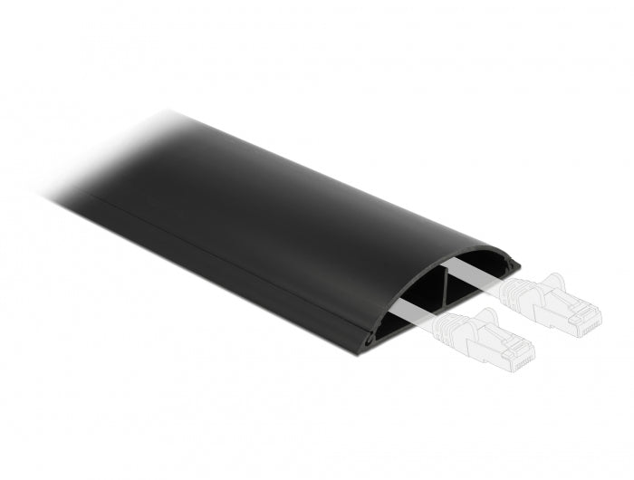 DeLOCK Wandkanal – 119×26 mm – 1 m – PVC – Schwarz, selbstklebend