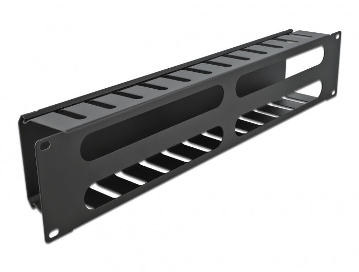 DeLOCK 19" Rangierpanel, 2U, 4 Öffnungen, Montageset, Metall – Schwarz