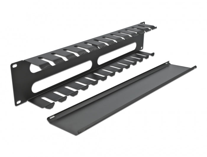 DeLOCK 19" Rangierpanel, 2U, 4 Öffnungen, Montageset, Metall – Schwarz