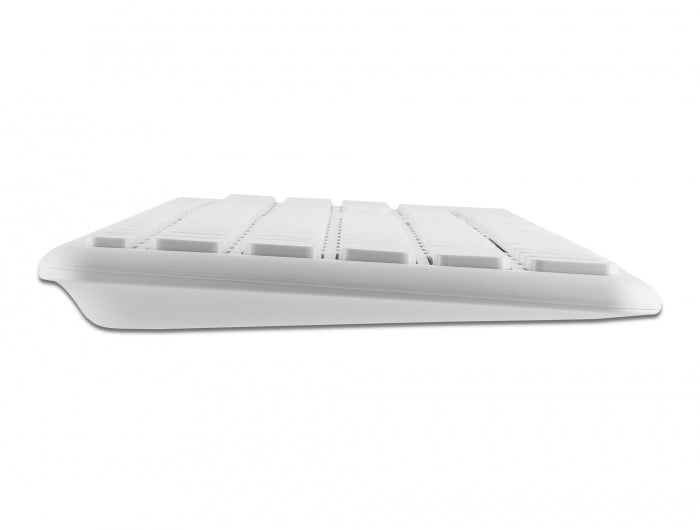 DeLOCK Tastatur, kabellos (2,4 GHz), DE-Layout (DE), Fullsize (mit Ziffernblock), Scherenmechanik, Weiss