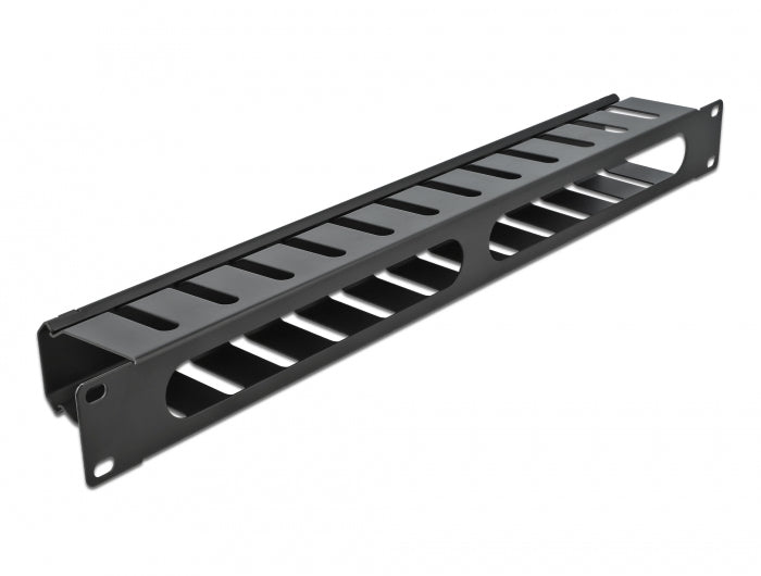 DeLOCK Bürstenleiste 19", 1U, Schwarz, Metall
