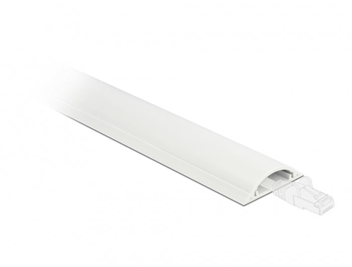 DeLOCK Wandkanal – 70×20 mm – 1 m – PVC – Weiss, selbstklebend, 1 Stk.