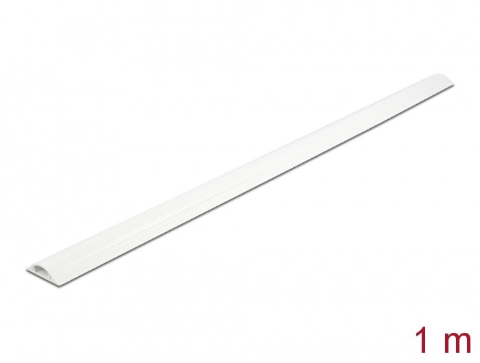 DeLOCK Wandkanal – 30 × 8 mm – 1 m – PVC – Weiss, selbstklebend, 1 Stk.