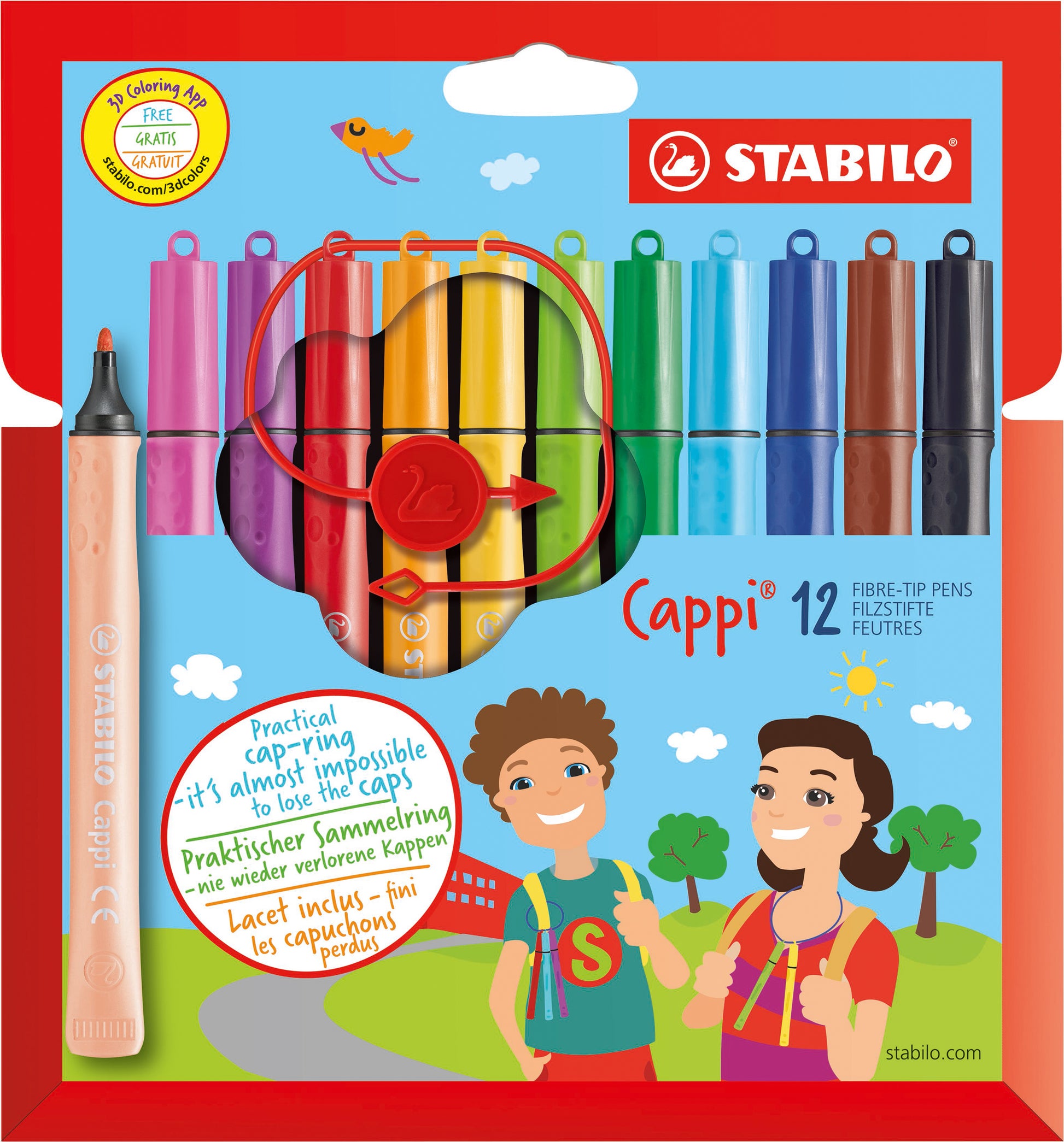 STABILO Filzstifte, Strichbreite 1 mm, auswaschbar, 12 Farben