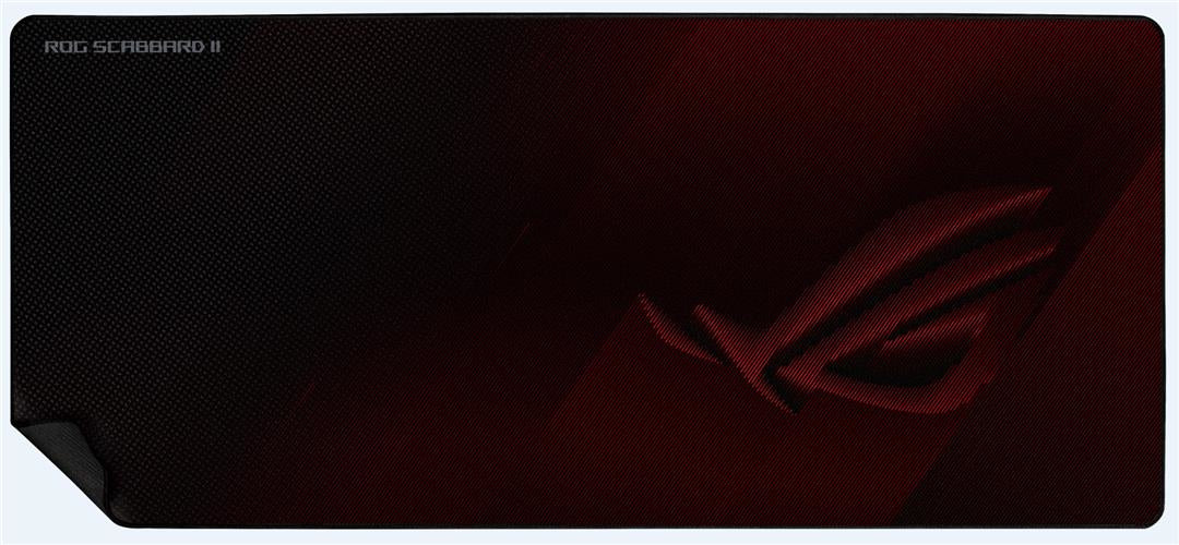 ASUS ROG Scabbard II – Gaming-Mauspad – 400 × 900 mm, Stoff & Gummi, Schwarz, Rot