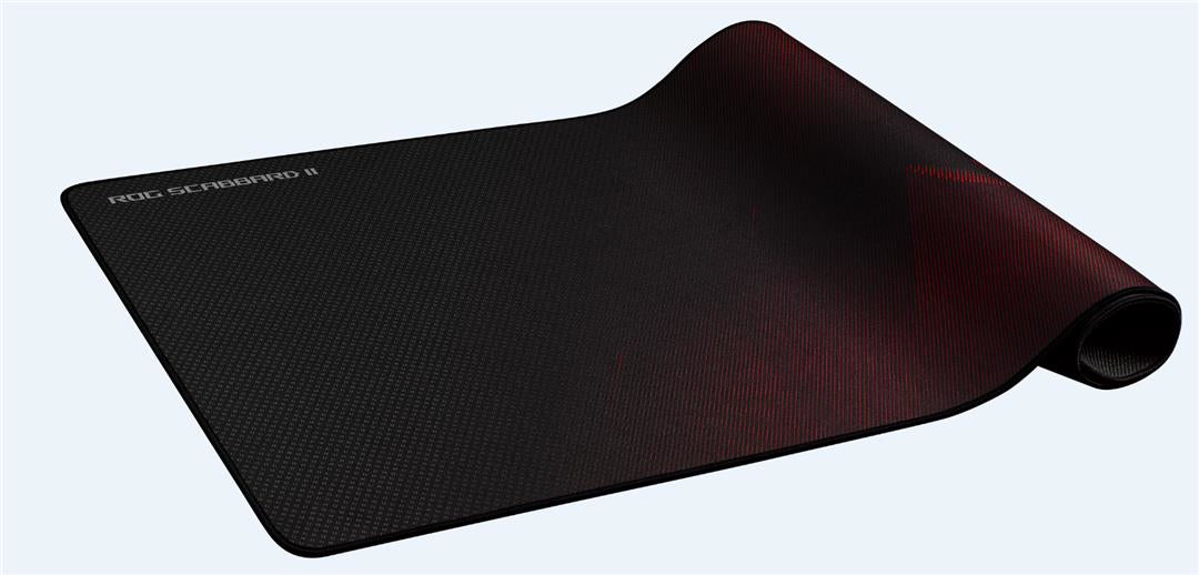 ASUS ROG Scabbard II – Gaming-Mauspad – 400 × 900 mm, Stoff & Gummi, Schwarz, Rot
