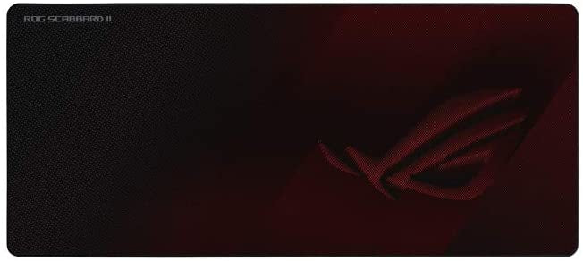 ASUS ROG Scabbard II – Gaming-Mauspad – 400 × 900 mm, Stoff & Gummi, Schwarz, Rot