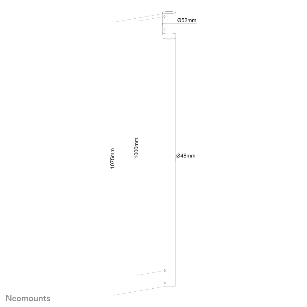 Neomounts NS-EP100BLACK – Deckenhalterung, bis 100 kg, höhenverstellbar, schwarz, für FPMA-C340BLACK