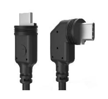 Mobotix USB-C auf USB-C Kabel – 2 m – Gerade/abgewinkelt, Wetterfest – Schwarz – für S7x
