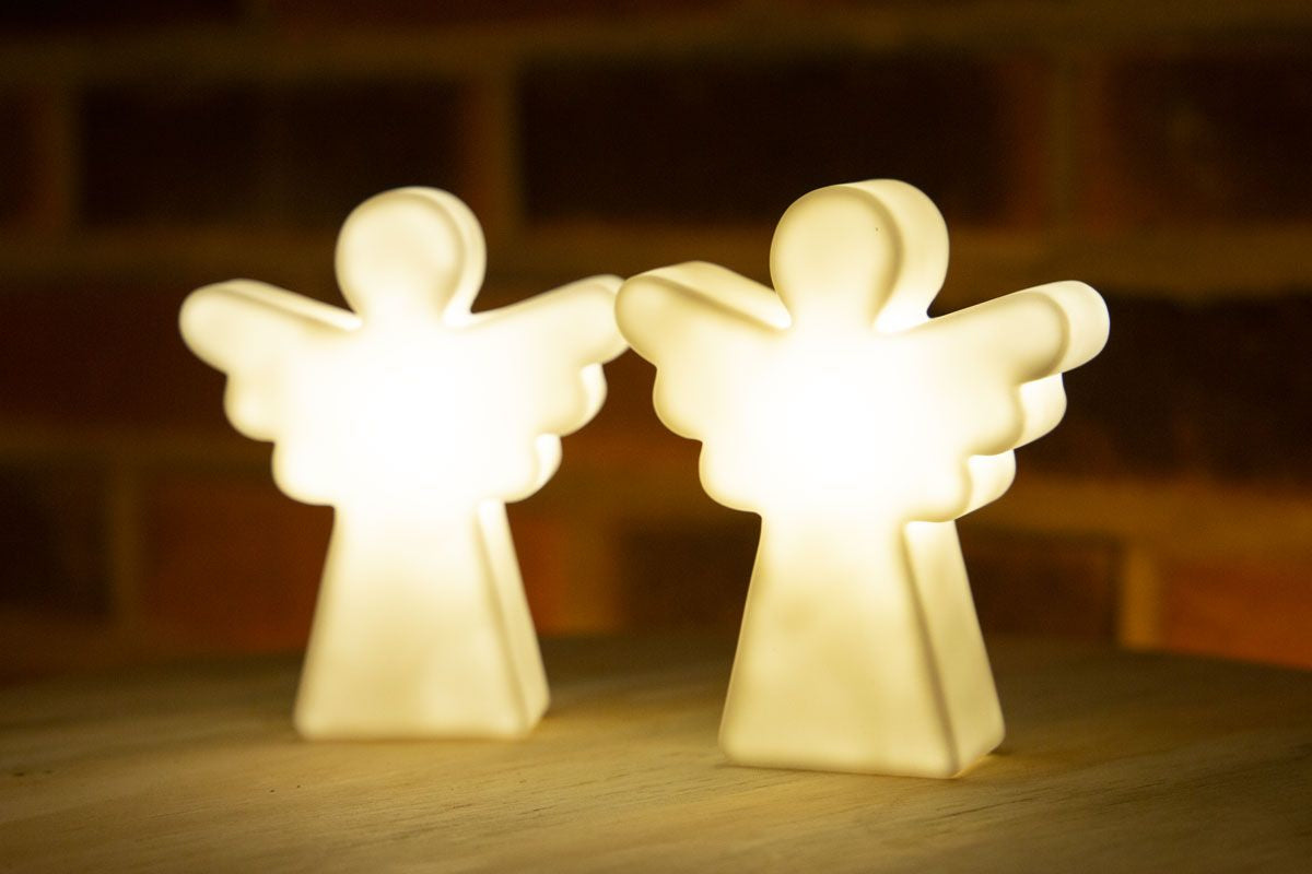 8 seasons design Shining Angel Micro Leichte Dekorationsfigur – 3,2 × 12 × 0,9 cm – Kunststoff, weiss