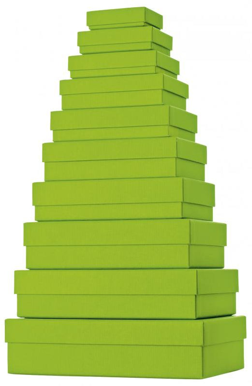 Stewo Geschenkbox Everyday One Colour – 10-teilig – hellgrün, Strukturprägung – 80–260 × 25–70 × 55–170 mm
