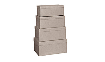 Stewo Geschenkbox – Neutral – 4er-Set, Strukturprägung, FSC-zertifiziert – Masse sortiert