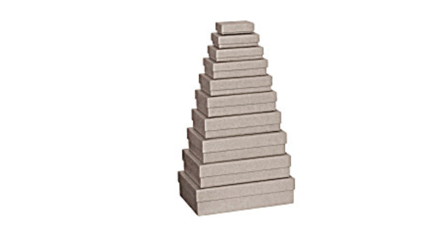 Stewo Geschenkbox-Set, 10-teilig – Strukturprägung, FSC-zertifiziert – 80 × 25 × 55 mm bis 260 × 70 × 170 mm