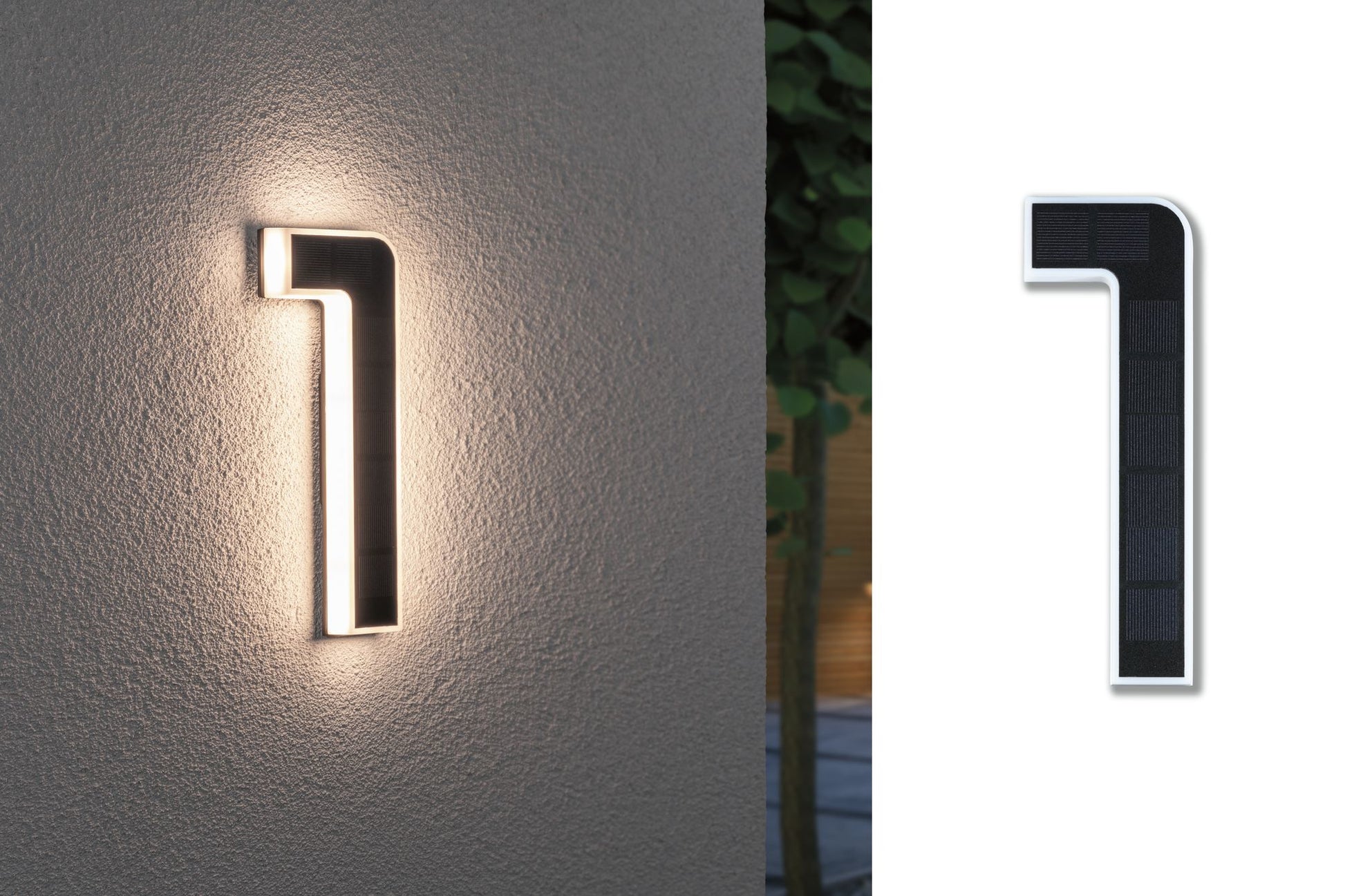 Paulmann Aussenwandleuchte – Warmweiss, 3000 K, IP44, Solarbetrieb, mit Dämmerungssensor, Schwarz, Kunststoff